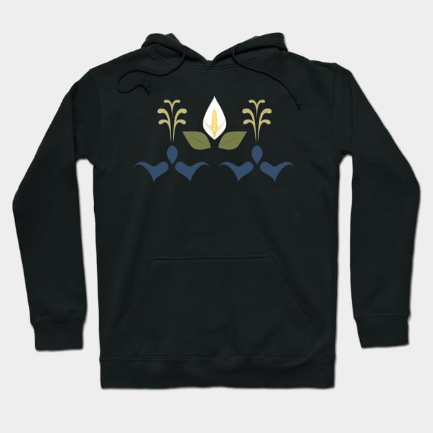 Peace Lily Pattern Simple Graphic Design Hoodie by PaperRain